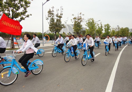 淮安市萬人騎行迎十八運(yùn) 公共自行車來助力