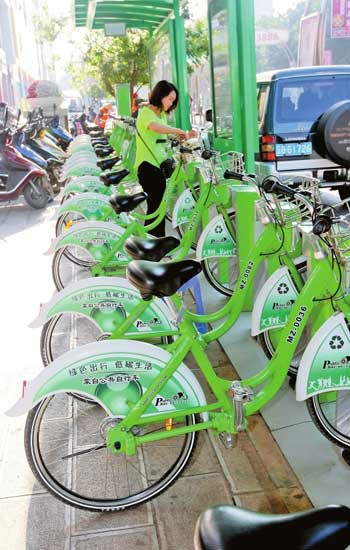 蒙自：公共自行車受歡迎