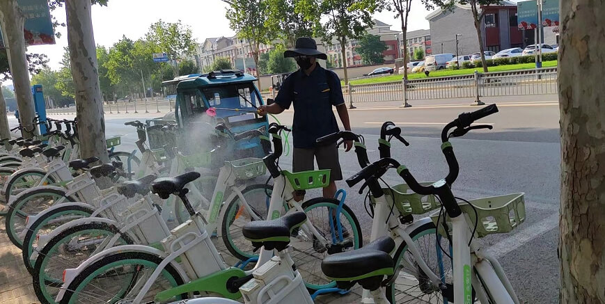 共享助力車每兩小時消殺一次，守護(hù)市民出行安全