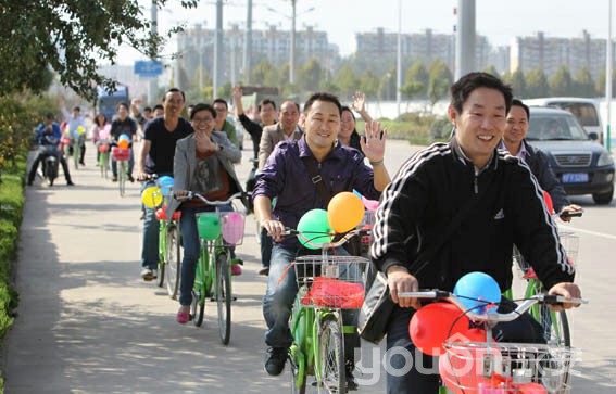 安徽省淮北市：公共自行車環(huán)保便捷  城市流動的風景