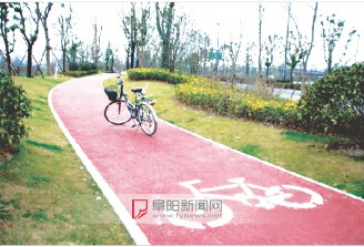 阜陽：城南新區(qū)有段自行車專用道